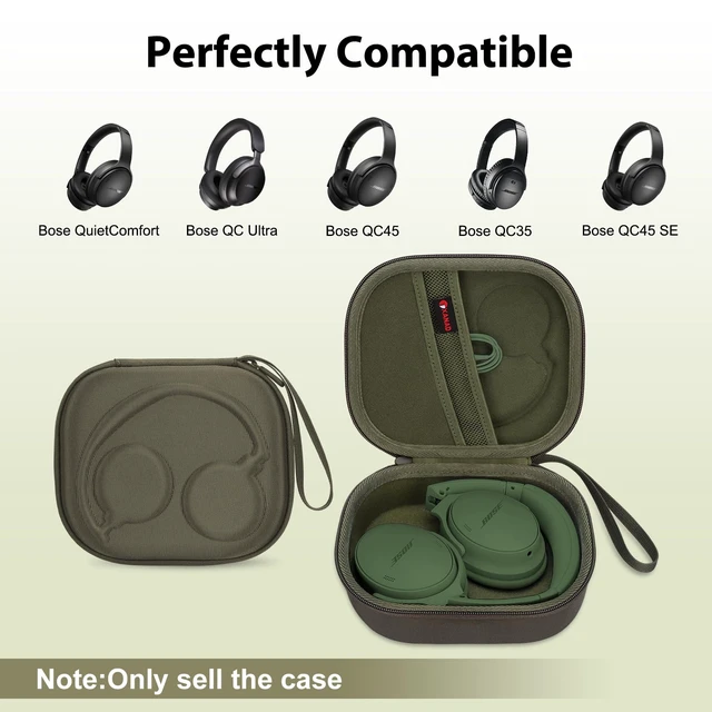 Alt view image 2 of 6 - Hard Case for Bose QuietComfort, QC Ultra, QC 45, QC 35, QC45 SE, QC SE or Skullcandy Crusher Evo, Hesh ANC, Hesh Evo, Crusher ANC 2, Crusher, Riff 2 Noise Headphones, Green