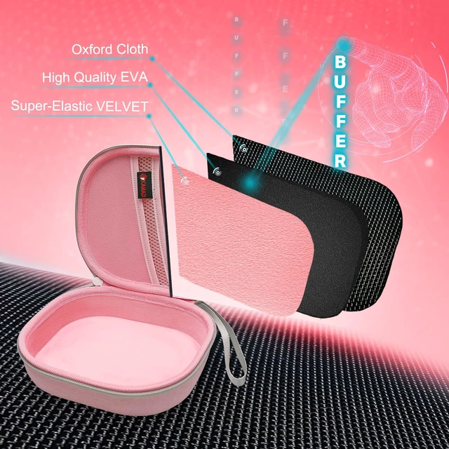 Alt view image 7 of 7 - Hard Case for Bose QuietComfort, QC Ultra, QC 45, QC 35, QC45 SE, QC SE or Skullcandy Crusher Evo, Hesh ANC, Hesh Evo, Crusher ANC 2, Crusher, Riff 2 Noise HeadphonesOuter Pink +Inner Pink