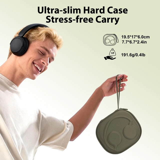 Alt view image 4 of 6 - Hard Case for Bose QuietComfort, QC Ultra, QC 45, QC 35, QC45 SE, QC SE or Skullcandy Crusher Evo, Hesh ANC, Hesh Evo, Crusher ANC 2, Crusher, Riff 2 Noise Headphones, Green