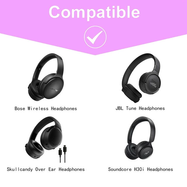 Alt view image 2 of 7 - Hard Case for Bose QuietComfort, QC Ultra, QC 45, QC 35, QC45 SE, QC SE or Skullcandy Crusher Evo, Hesh ANC, Hesh Evo, Crusher ANC 2, Crusher, Riff 2 Noise HeadphonesOuter Purple+Inner Purple
