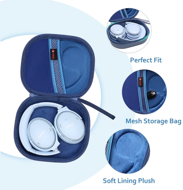 Alt view image 3 of 7 - Hard Case for Bose QuietComfort, QC Ultra, QC 45, QC 35, QC45 SE, QC SE or Skullcandy Crusher Evo, Hesh ANC, Hesh Evo, Crusher ANC 2, Crusher, Riff 2 Noise HeadphonesOuter Blue+Inner Blue