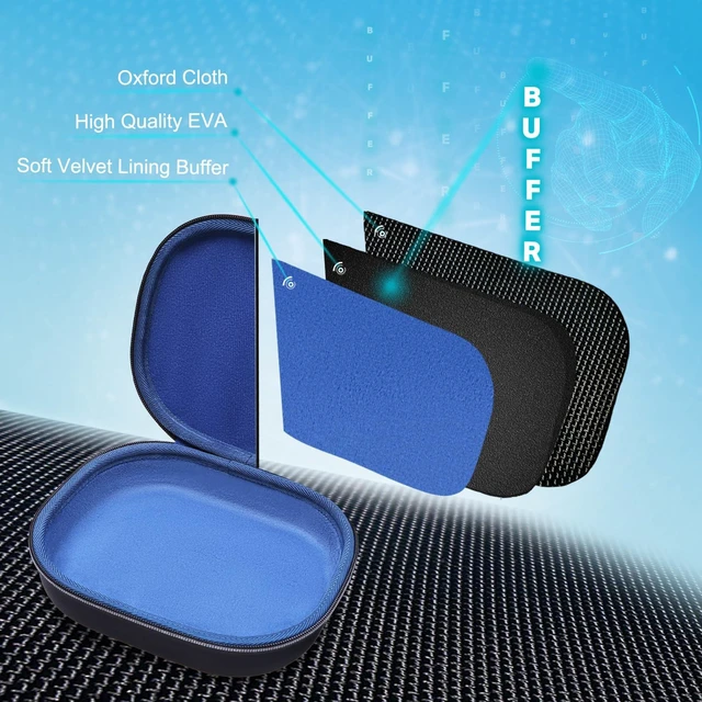 Alt view image 5 of 7 - Hard Case for Bose QuietComfort, QC Ultra, QC 45, QC 35, QC45 SE, QC SE Wireless Noise Cancelling Headphones, Soundcore H30i On-Ear HeadphonesOuter Black+Inner Blue