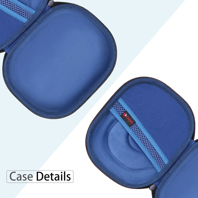 Alt view image 6 of 7 - Hard Case for Bose QuietComfort, QC Ultra, QC 45, QC 35, QC45 SE, QC SE Wireless Noise Cancelling Headphones, Soundcore H30i On-Ear HeadphonesOuter Black+Inner Blue