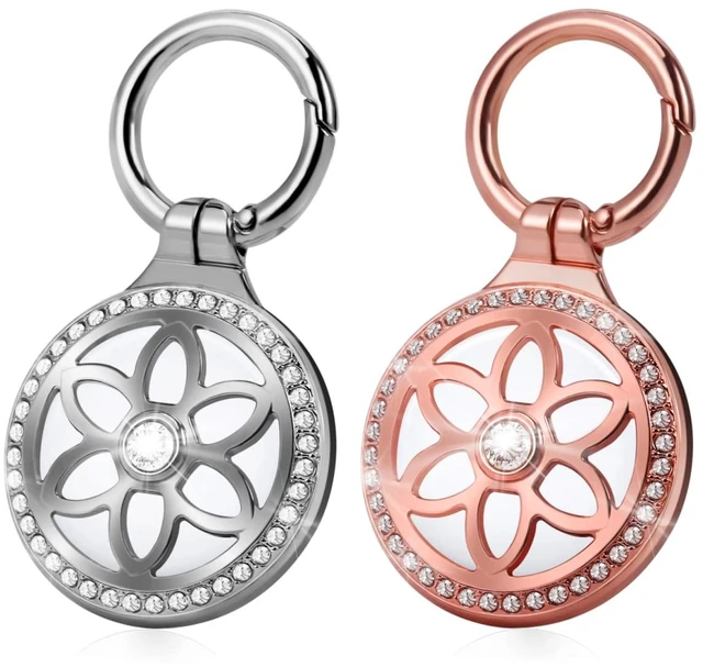 Main image of Airtag Holder, Metal Badge Rhinestone Airtag Keychain, Diamonds Shine Air Tag Holder Keychain for Apple Airtag