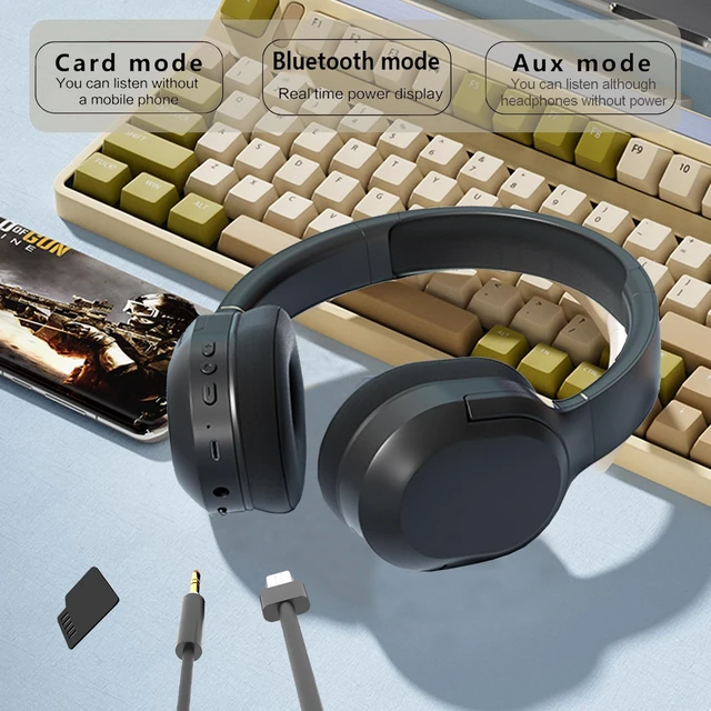 Alt view image 6 of 6 - Wireless Noise Cancelling Headphones, Black for Travel,Home,Office Comfortable Protein Ear Pads, Built-in Mic,30H Playtime,Bluetooth 5.3,Deep Bass Lightweight Active Noise Cancelling Headset