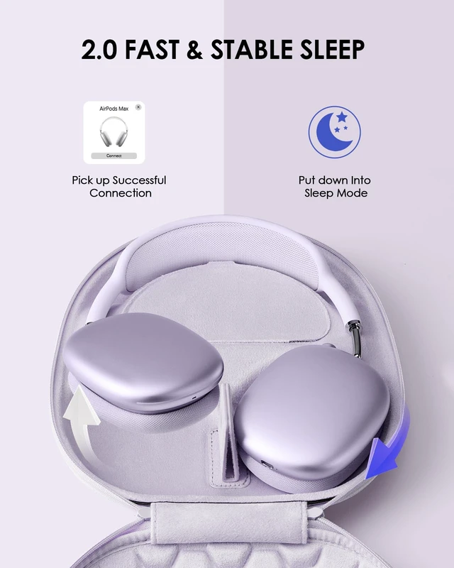 Alt view image 2 of 7 - Smart Case 2.0 Slimline for AirPods Max 2 Headphones, Supports Sleep Mode AirPods Max Accessories, Upgrade Anti-Scratch Portable Carry Travel Bag