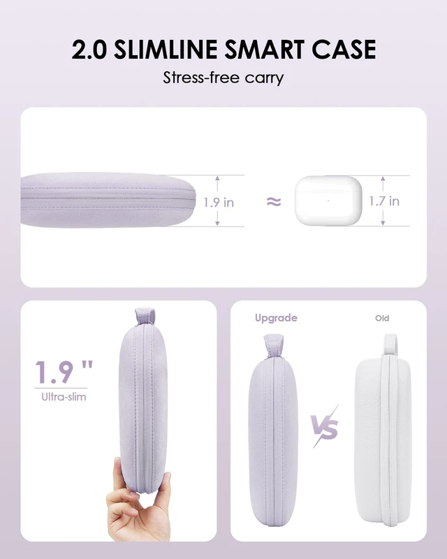 Alt view image 4 of 7 - Smart Case 2.0 Slimline for AirPods Max 2 Headphones, Supports Sleep Mode AirPods Max Accessories, Upgrade Anti-Scratch Portable Carry Travel Bag