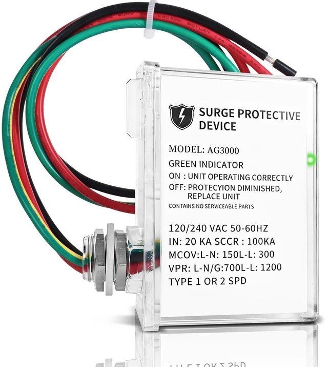 Main image of AG3000 HVAC Surge Protector 120/240V, Whole House Surge Protective Device for Mini Split and AC, with TPMOV Technology, Type 4X Watertight Enclosure, LED Indicator, 6-Year Support