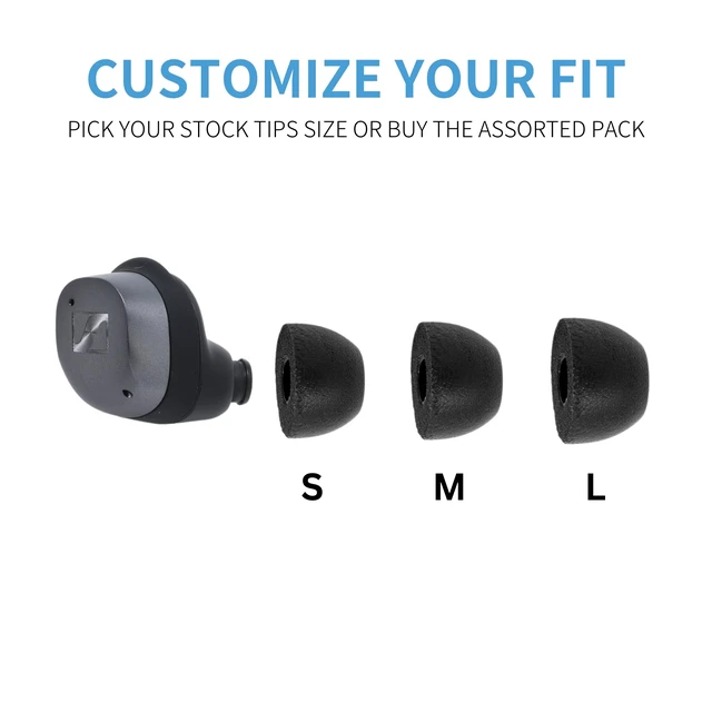 Alt view image 4 of 7 - TrueGrip Premium Memory Foam Replacement Ear Tips, Black, Small 3 Pairs, for Sennheiser Momentum 3, 4, ACCENTUM, Enhanced Comfort, Secure Fit, Superior Noise Isolation, Cleaning Tool