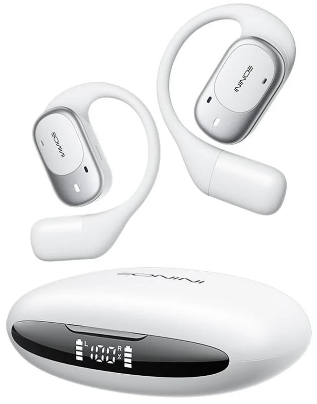 Main image of Open-Ear Earbuds with Earhooks, LED Display Case, Lightweight & Secure Fit, All-Day Comfort, Stay-Aware Design, Clear Calls, 40H Playtime, IPX5 Waterproof Bluetooth 5.3 for Running, Gym
