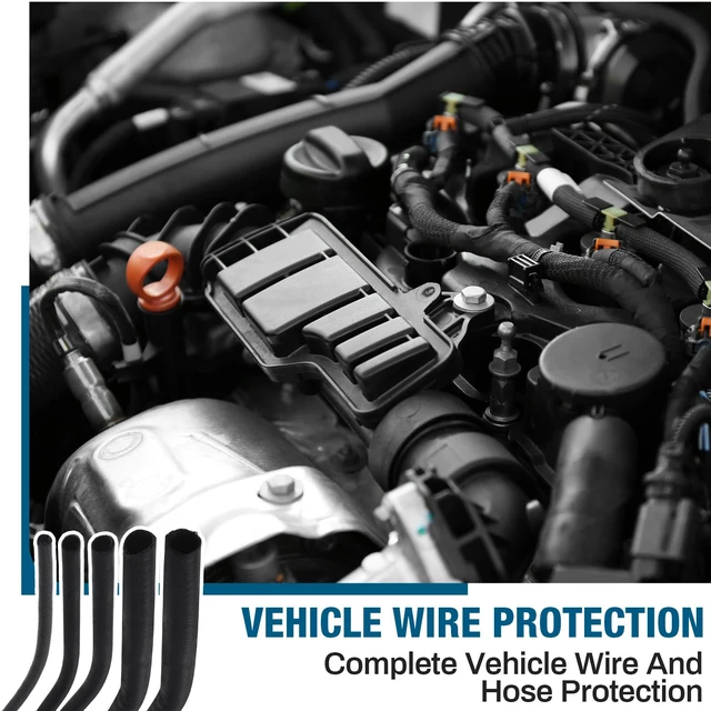 Alt view image 4 of 7 - Wire Loom Sleeve Kit, Split Sleeving with Heat Shrink, Tape & Ties Complete Vehicle Hose Protection, Multiple Sizes, Ideal for Automotive, Electronics and DIY