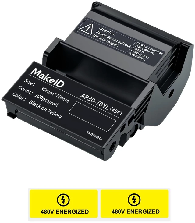 Main image of EP53 Labels, All-Weather PET Label Tape with Ribbon Cartridge for Indoor/Outdoor ID and Equipment Labeling - for EP53 Portable Industrial Label Maker