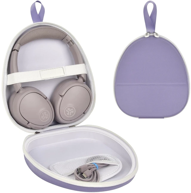 Main image of Universal Headphone Case with Secure Strap and Cable Pocket, Purple Fits Most Foldable Over-Ear Headphones, 7.87 x 6.8 x 0.9 in Interior, for Students, Commuters and Music Fans, Case Only