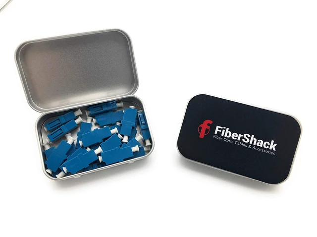 Alt view image 5 of 7 - LC Coupler Tin - 20 Pack - Single Mode LC Fiber Couplers Set. LCUPC Fiber Adapters are Pre-Cleaned & Extend LCUPC Optical Cables. Connects SM Simplex or Duplex Cables