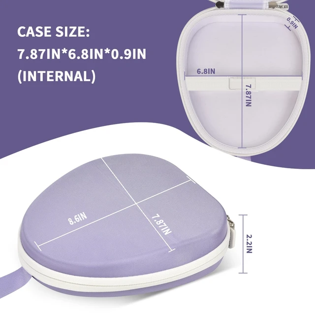 Alt view image 6 of 7 - Universal Headphone Case with Secure Strap and Cable Pocket, Purple Fits Most Foldable Over-Ear Headphones, 7.87 x 6.8 x 0.9 in Interior, for Students, Commuters and Music Fans, Case Only
