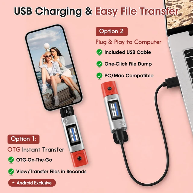 Alt view image 7 of 7 - Mini Keychain Digital Camera with 32GB Card, 270° Rotating Lens Y2K Pocket-Size Retro Keychain Camera, 2K Video Recording, 21 Filters, 1" Screen, 400mAh Battery, for Teens and Trave, Silver