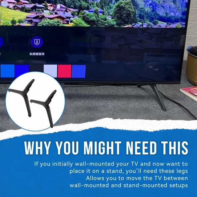 Alt view image 4 of 7 - TV Stand Legs,Left BN96-50854A,Right BN96-50855A,Only for 43inTV Fit for Samsung TV UN43TU7000F,UN43TU700DF, BE43T with 43in TV,Sufficient Load Capacity,Easy Plug-and-Play Installation