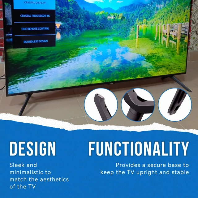Alt view image 6 of 7 - TV Stand Legs,Left BN96-50854A,Right BN96-50855A,Only for 43inTV Fit for Samsung TV UN43TU7000F,UN43TU700DF, BE43T with 43in TV,Sufficient Load Capacity,Easy Plug-and-Play Installation