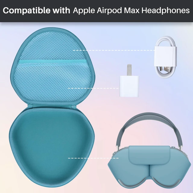Alt view image 3 of 7 - Hard Case Compatible with Apple AirPods Max 2 Over-Ear Headphones Lightweight & Carry, Dustproof Storage, Travel Friendly, Portable for Daily Use, Sky Blue Case