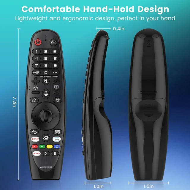 Alt view image 3 of 7 - Voice Magic Remote for LG TV Remote Control, Replacement for Magic LG TV Remote AKB75855501 MR20GA AN-MR20GA MR19BA MR21 MR22 MR23 MR24 GA GN GC MR18BA MR650A, with Voice & Pointer Function