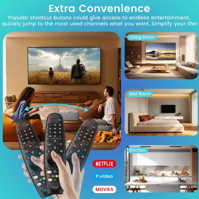 Alt view image 5 of 7 - Voice Magic Remote for LG TV Remote Control, Replacement for Magic LG TV Remote AKB75855501 MR20GA AN-MR20GA MR19BA MR21 MR22 MR23 MR24 GA GN GC MR18BA MR650A, with Voice & Pointer Function