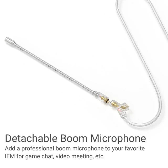 Alt view image 3 of 6 - USB Type C 2-Pin 0.78mm IEM Cable with Microphone, Silver Plated OFC Wires Replacement Cable with Detachable Boom MIC for Wan'er S.G, ZS10 Pro, ZS10 Pro X, ZSN PRO, ZSX, 4 Feet
