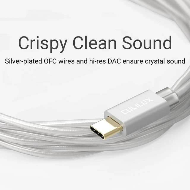 Alt view image 6 of 6 - USB Type C 2-Pin 0.78mm IEM Cable with Microphone, Silver Plated OFC Wires Replacement Cable with Detachable Boom MIC for Wan'er S.G, ZS10 Pro, ZS10 Pro X, ZSN PRO, ZSX, 4 Feet
