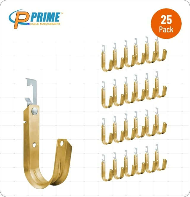 Alt view image 7 of 7 - Heavy Duty Metal Cable Support Batwing J-Hook Hangers with Bat Wing Clip for Ceiling Wire & Threaded Rod for Cable Management