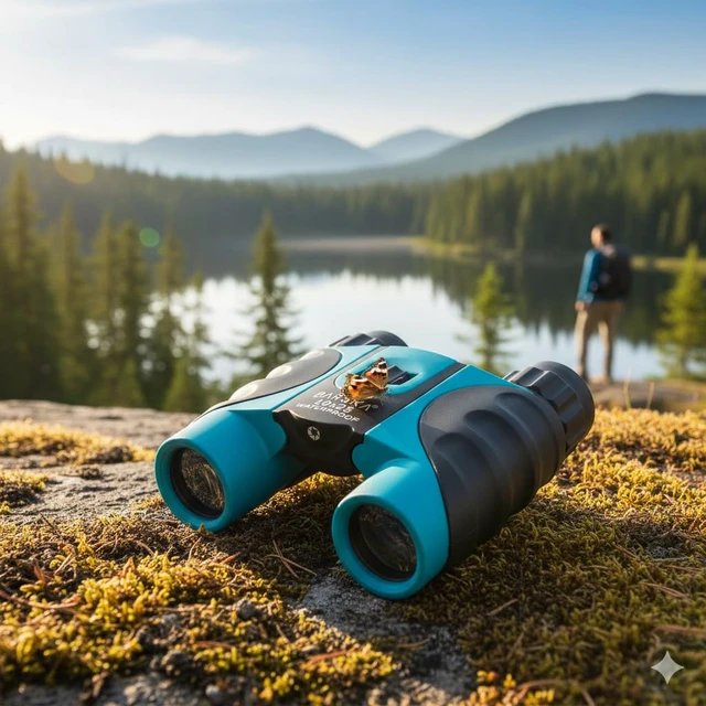Alt view image 2 of 7 - 10x25 Waterproof Binoculars Compact Blue Binoculars for Bird Watching, Hiking & Sightseeing BK-7 Roof Prism, Fully Coated Optics, Fogproof, Rubber Armored