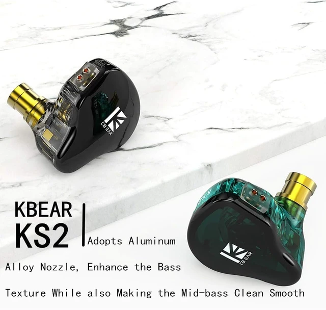 Alt view image 4 of 7 - KBEAR KS2 iem, in Ear Monitor Headphones Hybrid 1BA 1DD Wired Earbuds Stereo Bass HiFi IEM Earphone Noise Cancelling High Resolution with Detachable Cable for Running Gaming Sport(without mic, Black)
