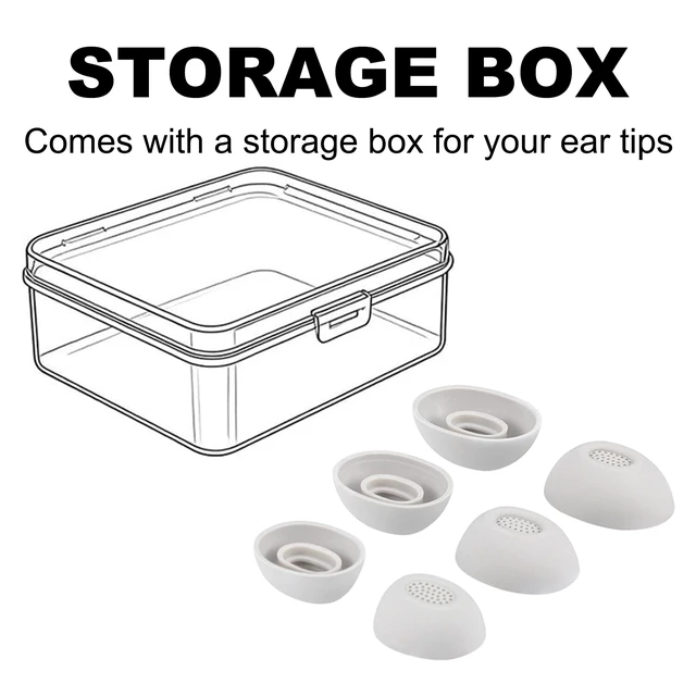Alt view image 6 of 6 - Replacement Ear Tips for Bose QuietComfort Ultra Earbuds 1/2nd Gen Soft Silicone Eartips with Portable Storage Box (3 Pairs, White, S/M/L)