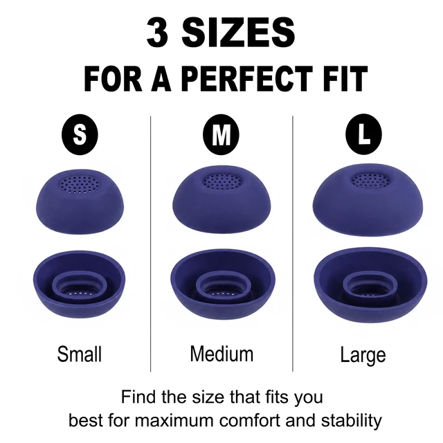 Alt view image 4 of 5 - Replacement Ear Tips for Bose QuietComfort Ultra Earbuds 1/2nd Gen Soft Silicone Eartips with Portable Storage Box (3 Pairs, Midnight Violet, S/M/L)