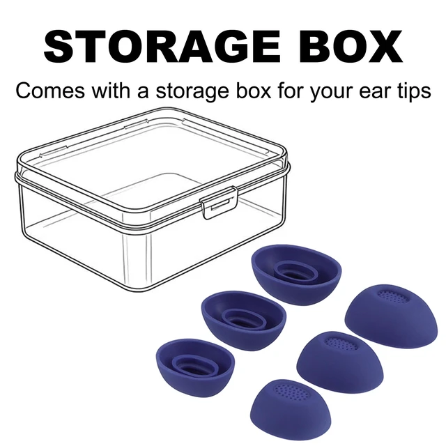 Alt view image 5 of 5 - Replacement Ear Tips for Bose QuietComfort Ultra Earbuds 1/2nd Gen Soft Silicone Eartips with Portable Storage Box (3 Pairs, Midnight Violet, S/M/L)