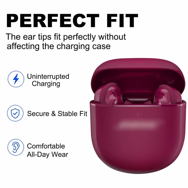 Alt view image 4 of 5 - Replacement Ear Tips for Bose QuietComfort Ultra Earbuds 1/2nd Gen Soft Silicone Eartips with Portable Storage Box (3 Pairs, Deep Plum, S/M/L)
