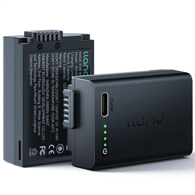 Main image of 2-Pack Aurora USB-C EN-EL25 Battery, 1250mAh High Capacity For Nikon Z50 II, Z50, Z30, Z fc Camera, Instant Power Display, Fully decoded