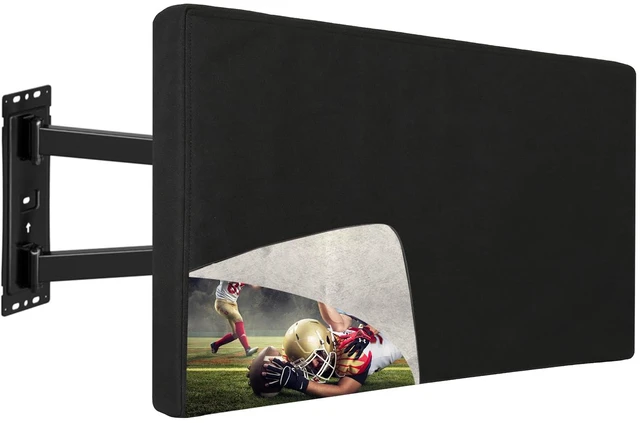 Main image of Outdoor TV Cover 86-90 inch with Zipper,Weatherproof Cover Size 82" W x 50" H Waterproof for Outside Flat Screen TVs, Soft Non Scratch Interior,600D Thick Fabric Protector-Black