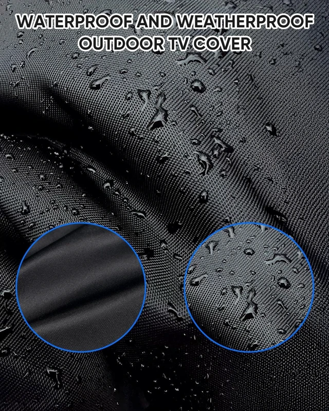 Alt view image 5 of 7 - Outdoor TV Cover 86-90 inch with Zipper,Weatherproof Cover Size 82" W x 50" H Waterproof for Outside Flat Screen TVs, Soft Non Scratch Interior,600D Thick Fabric Protector-Black