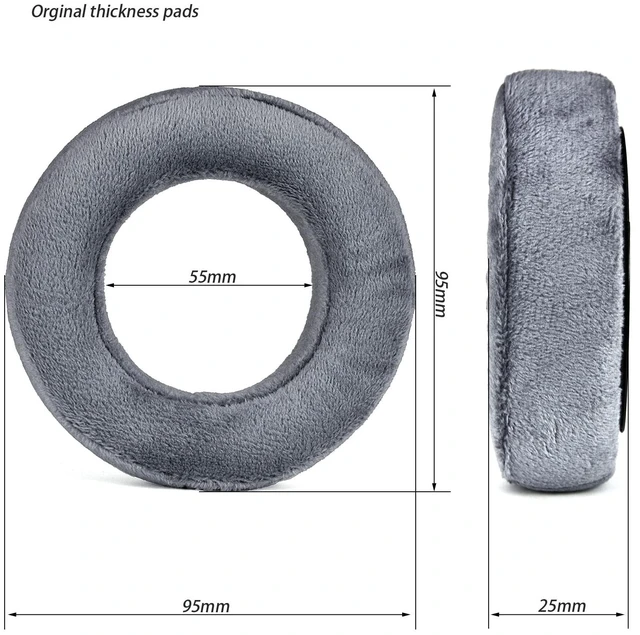 Alt view image 2 of 7 - Headphone Earpads Replacement Ear Pads Cover Cushions Compatible with Beyerdynamic DT700 Prox DT900 Prox Headphone (normal grey earpads+Black headband)
