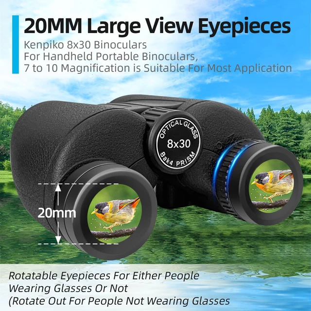 Alt view image 2 of 5 - 8x30 Compact Waterproof Binoculars for Adults 8x30, Compact, Waterproof, LIght Weight, High Power, Adults & Kids, Travel, Hiking, Bird-Watching, Cruise, Concert, Sport