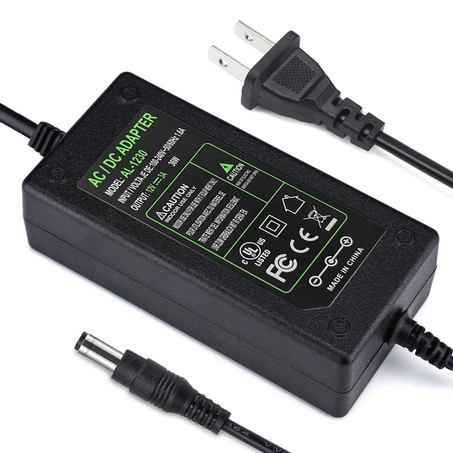 Alt view image 2 of 7 - DC 12V 3A Power Adapter, US Plug, 4.6FT Power Cord, 36 Watt AC 100-240V to DC 12Volt Transformers, Switching Power Supply for LED Strip Light, Camera, Wireless Router 2.1mm X 5.5mm (Pack of 2)