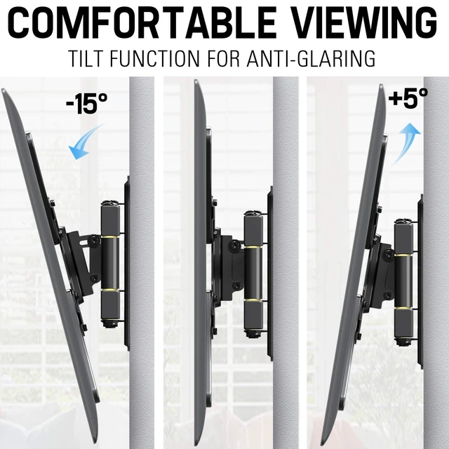 Alt view image 3 of 7 - Full Motion TV Wall Mount - 26 to 55 Inch, Swivel & Extend 16.7 Inch, VESA 400x400mm, 77LBS