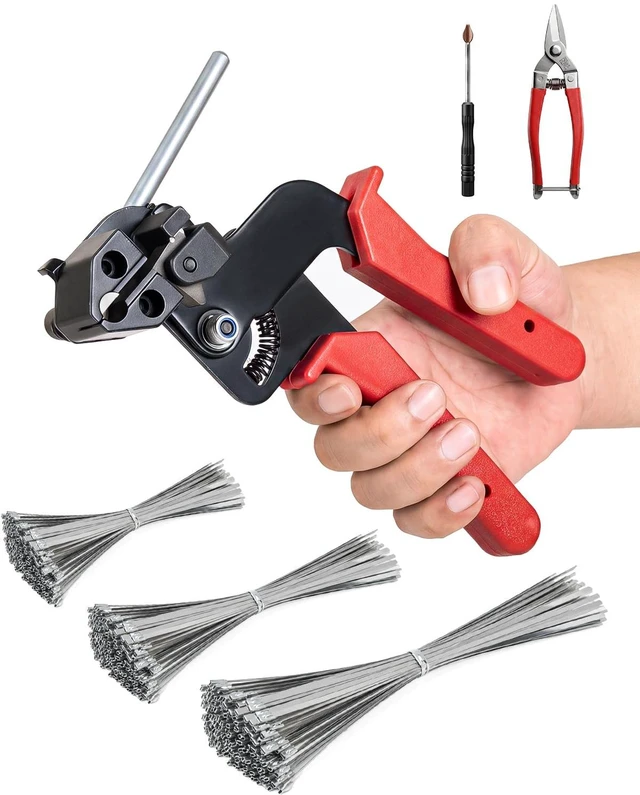 Main image of 200PC Metal Zip Ties Gun Kit 8/12/16 Inch 304 Stainless Steel Zip Ties Include 12"X100PC, 8"X50PC, 16"X50PC Metal Zip Ties With Tie Cutter & Tie Remover Tightens and Cuts for Fence, Chicken Coop