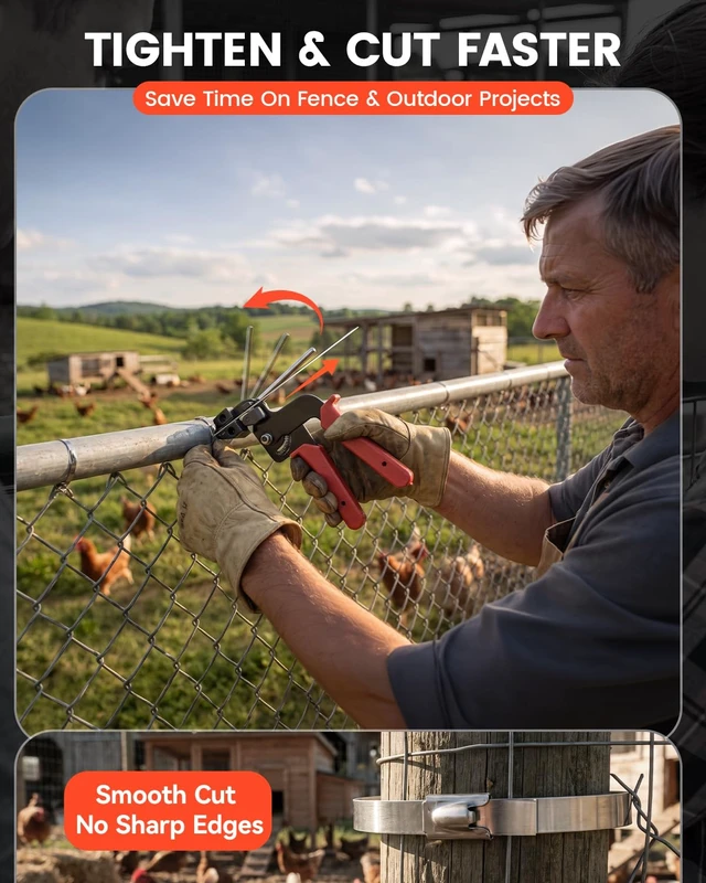Alt view image 2 of 7 - 200PC Metal Zip Ties Gun Kit 8/12/16 Inch 304 Stainless Steel Zip Ties Include 12"X100PC, 8"X50PC, 16"X50PC Metal Zip Ties With Tie Cutter & Tie Remover Tightens and Cuts for Fence, Chicken Coop
