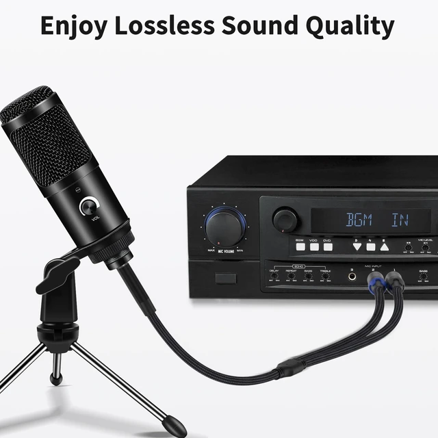 Alt view image 7 of 7 - 10FT RCA/Aux Audio Adapter, HiFi Sound, Metal Shell, Y Splitter, for Phone, Speaker, MP3, Tablet, HDTV