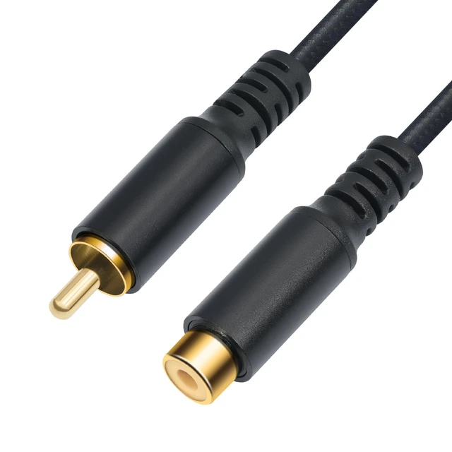 Alt view image 2 of 7 - RCA Extension Audio Cable Male to Famale, RCA Stereo Audio Cable Hi-Fi Sound Gold Plated Copper Shell Nylon-Braided(20 Feet / 2 Pack)