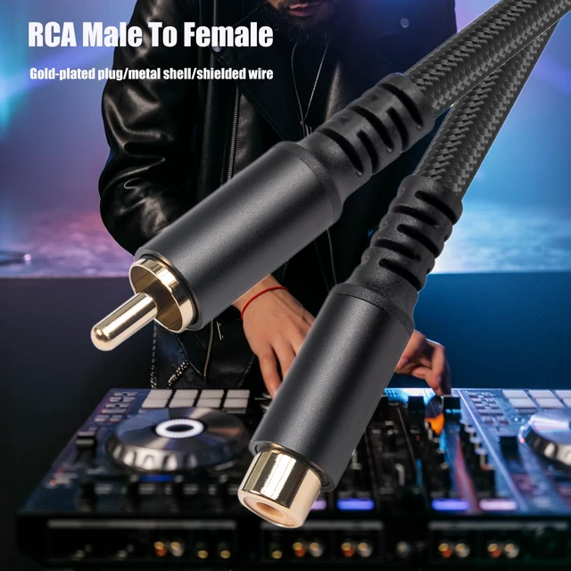 Alt view image 6 of 7 - RCA Extension Audio Cable Male to Famale, RCA Stereo Audio Cable Hi-Fi Sound Gold Plated Copper Shell Nylon-Braided(20 Feet / 2 Pack)