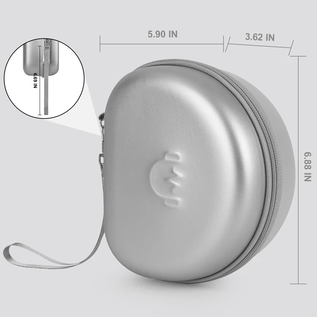 Alt view image 3 of 7 - Hard Headphone Case for JLab JBuds Lux ANC/Raycon The Everyday, Sliver Foldable Over-Ear Headphones Travel Carrying Case,Mesh Pocket,Hard Eva Shell