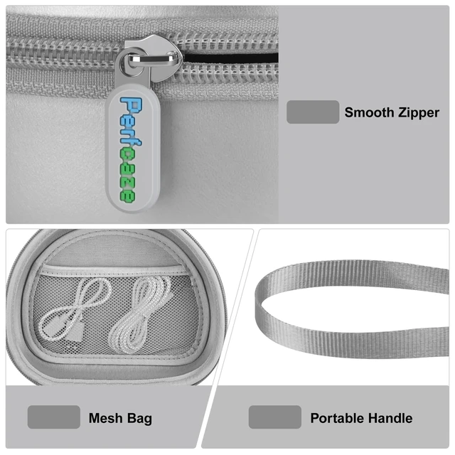 Alt view image 5 of 7 - Hard Headphone Case for JLab JBuds Lux ANC/Raycon The Everyday, Sliver Foldable Over-Ear Headphones Travel Carrying Case,Mesh Pocket,Hard Eva Shell