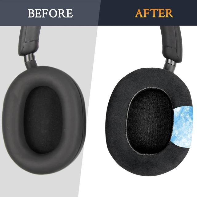 Alt view image 4 of 6 - Cooling Earpads for Sony WH-1000XM5 - Black for WH1000XM5 (XM5) Headphones
