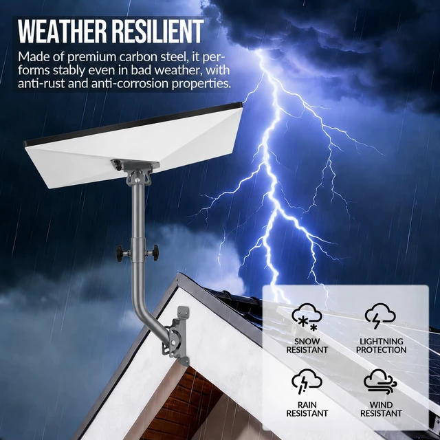 Alt view image 3 of 7 - Starlink Mount for Standard 4/4X & Gen 3 V3, 360° Adjustable Wall Roof Pole Kit with Aluminum Pipe Adapter, Heavy-Duty Stainless Steel, Weather-Resistant Outdoor Bracket